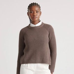 Quince Fisherman Sweater in Heather brown